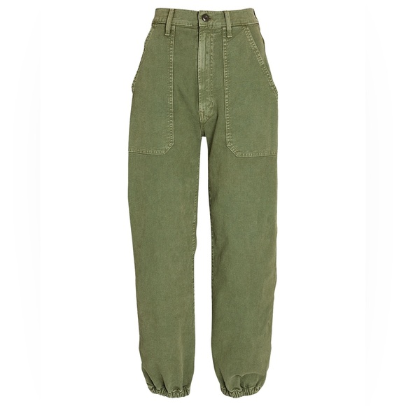 MOTHER The Wrapper Patch Springy Ankle Jeans, Green, size 23 - Picture 1 of 9